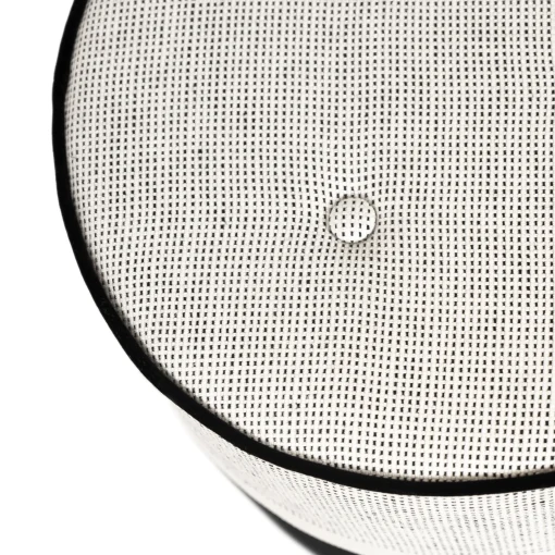 Best Sale Pouf Leo Small Tissu Noir Beige / O 42 X H 40 Cm - Coton & Lin - Unisexe Poufs