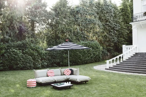 Store Pouf Point Outdoor Tissu Beige / Tissu Olefin - O 50 Cm - Unisexe Poufs Coussins Tapis D'extérieur