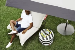 Store Pouf Point Outdoor Tissu Beige / Tissu Olefin - O 50 Cm - Unisexe Poufs Coussins Tapis D'extérieur