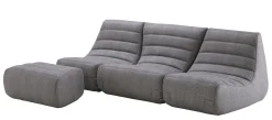 Best Pouf Saparella Tissu Gris (1965) / Tissu - 78 X 52 Cm - Unisexe Poufs