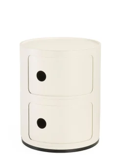Cheap Rangement Componibili Plastique Blanc / Version Mate - 2 Tiroirs - H 40 Cm /100% Recycle - Unisexe Meubles De Rangement