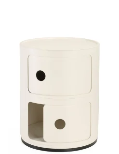 Cheap Rangement Componibili Plastique Blanc / Version Mate - 2 Tiroirs - H 40 Cm /100% Recycle - Unisexe Meubles De Rangement