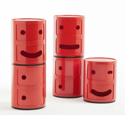 Clearance Rangement Componibili Smile N°3 Plastique / 2 Tiroirs - H 40 Cm - Unisexe Meubles De Rangement