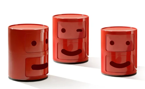 Clearance Rangement Componibili Smile N°3 Plastique / 2 Tiroirs - H 40 Cm - Unisexe Meubles De Rangement