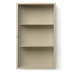 Hot Rangement Mural Haze Metal Verre Beige / L 35 X H 60 Cm - Verre Cannele - Unisexe Meubles De Rangement
