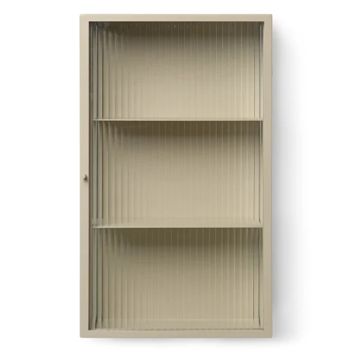 Hot Rangement Mural Haze Metal Verre Beige / L 35 X H 60 Cm - Verre Cannele - Unisexe Meubles De Rangement