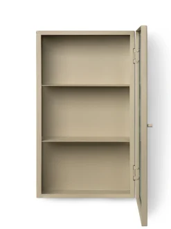 Hot Rangement Mural Haze Metal Verre Beige / L 35 X H 60 Cm - Verre Cannele - Unisexe Meubles De Rangement