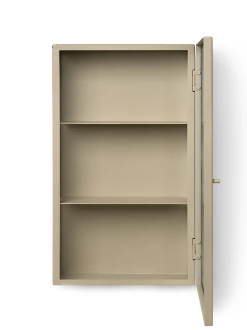 Hot Rangement Mural Haze Metal Verre Beige / L 35 X H 60 Cm - Verre Cannele - Unisexe Meubles De Rangement