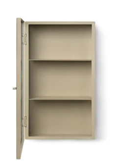 Hot Rangement Mural Haze Metal Verre Beige / L 35 X H 60 Cm - Verre Cannele - Unisexe Meubles De Rangement