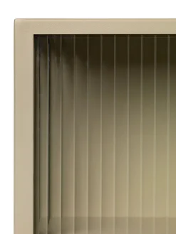 Hot Rangement Mural Haze Metal Verre Beige / L 35 X H 60 Cm - Verre Cannele - Unisexe Meubles De Rangement