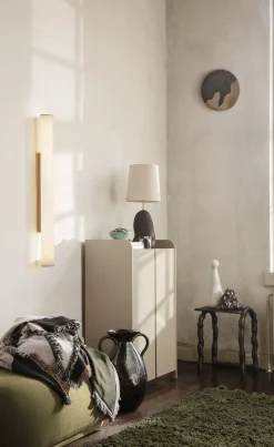 Store Rangement Sill Bois Beige / L 70 X H 110 Cm - Mdf Rainure - Unisexe Commodes Buffets Armoires