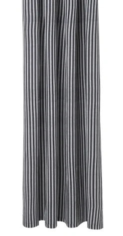 Best Sale Rideau De Douche Chambray Striped Tissu Gris Noir / 160 X H 205 Cm - Coton Enduit - Unisexe Linge De Bain