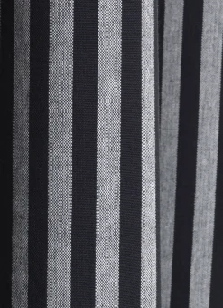 Best Sale Rideau De Douche Chambray Striped Tissu Gris Noir / 160 X H 205 Cm - Coton Enduit - Unisexe Linge De Bain