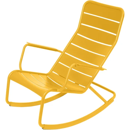Store Rocking Chair Luxembourg Metal Jaune / Aluminium - Unisexe Fauteuils De Jardin