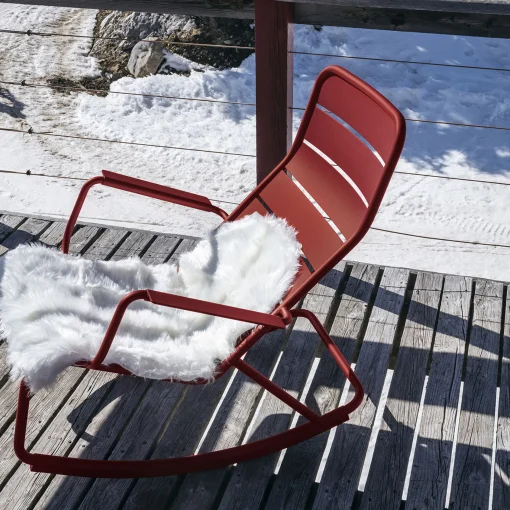 Store Rocking Chair Luxembourg Metal Jaune / Aluminium - Unisexe Fauteuils De Jardin