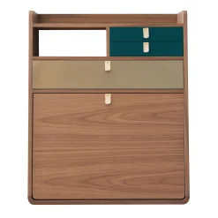 Cheap Secretaire Mural Gaston Bleu Bois Naturel / L 60 X H 72 Cm - Noyer - Unisexe Consoles