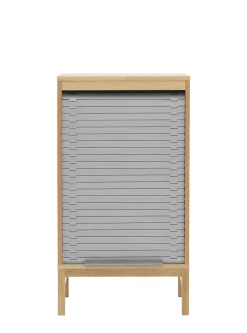 Discount Semainier Jalousi Bas Plastique Gris Bois Naturel / H 101 Cm - Rideau Plastique - Unisexe Meubles De Rangement