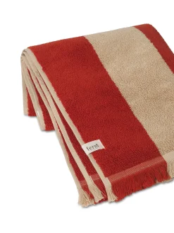 Fashion Serviette De Bain Alee Tissu Rouge Marron / 70 X 140 Cm - Unisexe Linge De Bain
