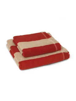 Fashion Serviette De Bain Alee Tissu Rouge Marron / 70 X 140 Cm - Unisexe Linge De Bain