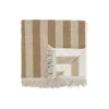 New Serviette De Bain Elaia Tissu Marron Beige / 100 X 50 Cm - Unisexe Linge De Bain