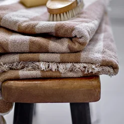 New Serviette De Bain Elaia Tissu Marron Beige / 100 X 50 Cm - Unisexe Linge De Bain