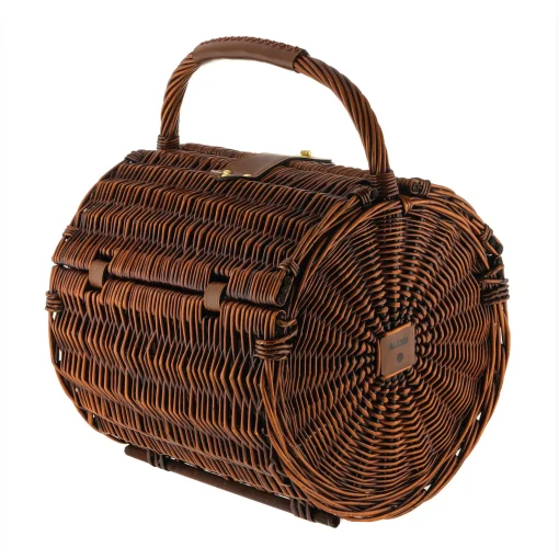 Clearance Set A Pique-Nique Dressed En Plein Air Plastique Bois Naturel / Pour 4 Personnes - Panier Osier - Unisexe Accessoires Cuisine