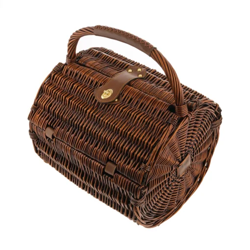 Clearance Set A Pique-Nique Dressed En Plein Air Plastique Bois Naturel / Pour 4 Personnes - Panier Osier - Unisexe Accessoires Cuisine