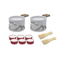 Shop Set Lumi Metal Blanc / Pour Raclette A La Bougie - 2 Personnes - Unisexe Plats Et Cuisson