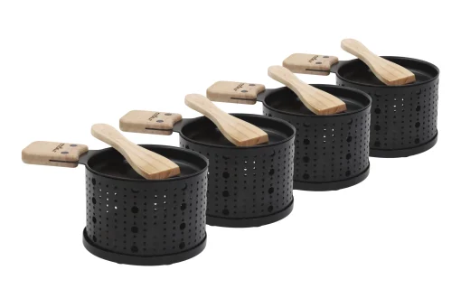 Best Sale Set Lumi Metal Noir / Pour Raclette A La Bougie - 4 Personnes - Unisexe Plats Et Cuisson