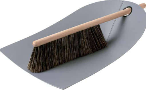 Shop Set Pelle & Balayette Dustpan & Broom Plastique Bois Gris - Unisexe Nettoyage Et Rangement
