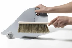 Shop Set Pelle & Balayette Dustpan & Broom Plastique Bois Gris - Unisexe Nettoyage Et Rangement