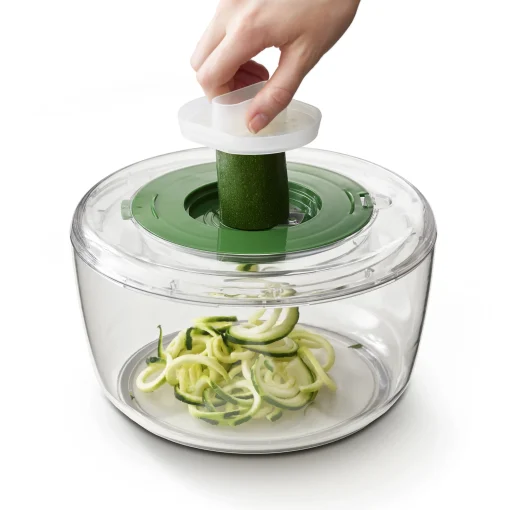 Cheap Set Preparation De Salade Multi-Prep Plastique Vert Transparent / 4 En 1 : Essoreuse, Spiraleur, Eminceur Et Rape - Unisexe Ustensiles De Cuisines