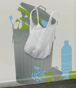 Online Sticker Vynil+Plastic Bags Plastique Papier Gris - Unisexe Nettoyage Et Rangement