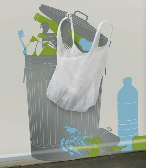 Online Sticker Vynil+Plastic Bags Plastique Papier Gris - Unisexe Nettoyage Et Rangement