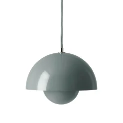 Online Suspension Flowerpot Vp1 Metal Bleu Gris / O 23 Cm - By Verner Panton, 1969 - Unisexe Luminaires Iconiques
