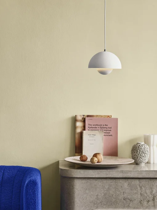 Online Suspension Flowerpot Vp1 Metal Bleu Gris / O 23 Cm - By Verner Panton, 1969 - Unisexe Luminaires Iconiques