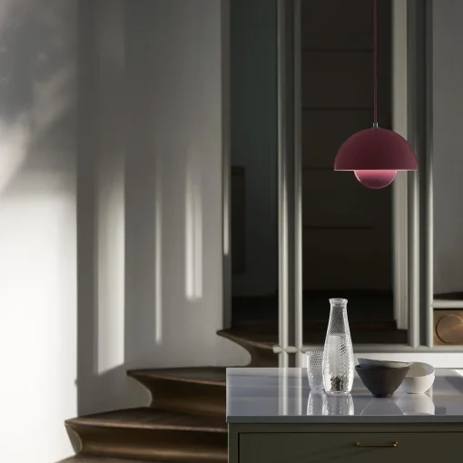 Best Sale Suspension Flowerpot Vp1 Metal Rose / O 23 Cm - By Verner Panton, 1968 - Unisexe Luminaires Iconiques