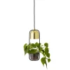 Discount Suspension  Metal Noir Or / Avec Pot De Fleurs - O 10 X  H 34 Cm - Unisexe Led