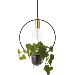 Online Suspension  Metal Noir Or / Avec Pot De Fleurs - O 30 Cm - Unisexe Led