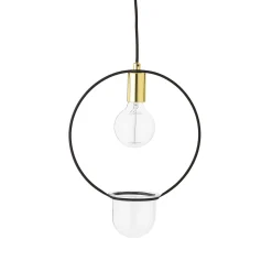 Online Suspension  Metal Noir Or / Avec Pot De Fleurs - O 30 Cm - Unisexe Led