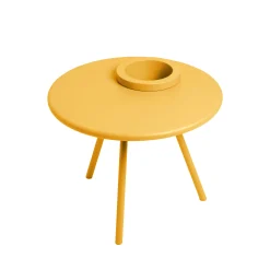 Discount Table Basse Bakkes Outdoor Metal Jaune / O 60 Cm - Pot De Fleurs Integre / Acier - Unisexe Tables Basses De Jardin
