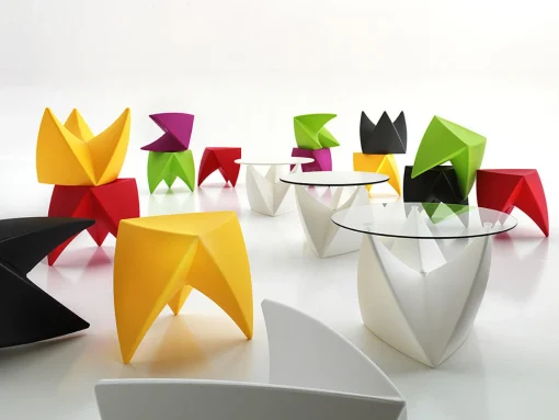 Store Table Basse Mr. Lem Verre Plastique Noir - Unisexe Tables Basses De Jardin