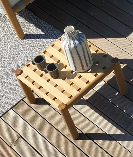 Cheap Table Basse Pevero Bois Naturel / 50 X 50 Cm - - Unisexe Tables Basses De Jardin