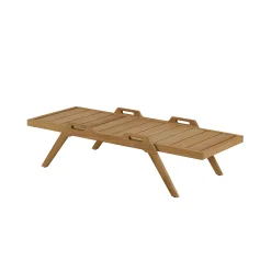 New Table Basse Synthesis Bois Naturel / 127 X 54 Cm - - Unisexe Tables Basses De Jardin