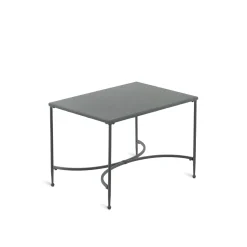 New Table Basse Toscana Metal Gris Noir / Fer - 52 X 38 X H 38 Cm - Unisexe Tables Basses De Jardin