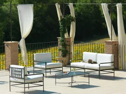 New Table Basse Toscana Metal Gris Noir / Fer - 52 X 38 X H 38 Cm - Unisexe Tables Basses De Jardin
