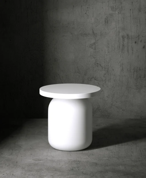 Clearance Table D'Appoint Juju Plastique Marron Gris Beige / Tabouret O 52 Cm - Unisexe Tabourets D'extérieur