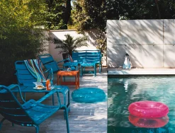Shop Table D'Appoint Luxembourg Metal Vert Gris / Pouf - L 42 Cm - Unisexe Tables Basses De Jardin