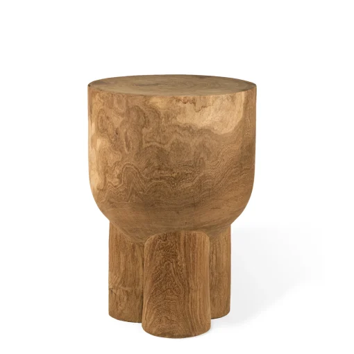 Best Sale Table D'Appoint Pile/ Table D'Appoint - Bois Sculpte Main - Unisexe Tabourets D'extérieur