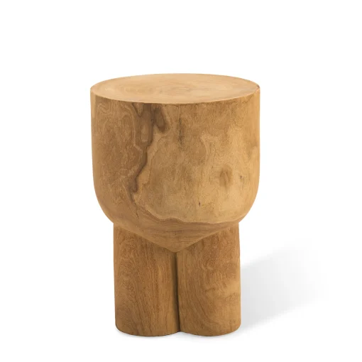 Best Sale Table D'Appoint Pile/ Table D'Appoint - Bois Sculpte Main - Unisexe Tabourets D'extérieur